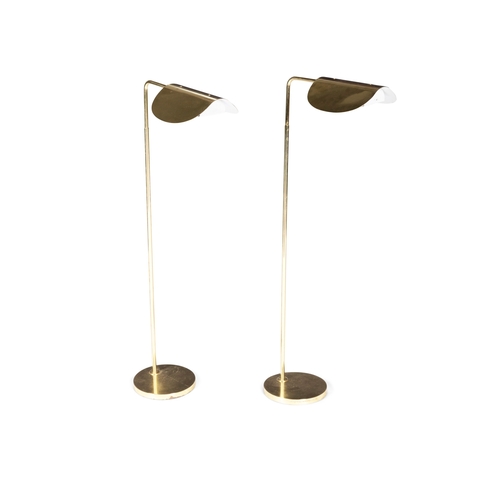 144 - BERGBOMS  A pair of gilt metal floor lamps by Bergboms. Sweden, c.1970. 115cm (h).