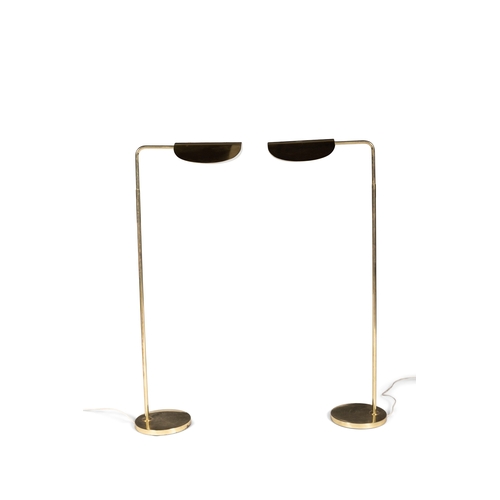 144 - BERGBOMS  A pair of gilt metal floor lamps by Bergboms. Sweden, c.1970. 115cm (h).