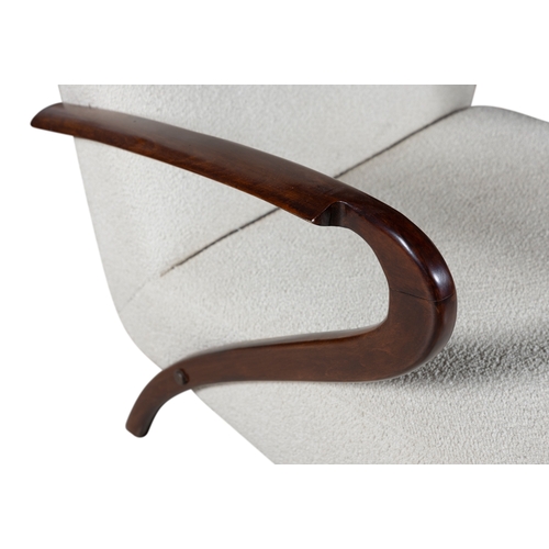 148 - ARMCHAIRS  A pair of Paolo Buffa style armchairs. Italy. c.1960, 61.5 x 70 x 81cm (h); seat 40cm (h)