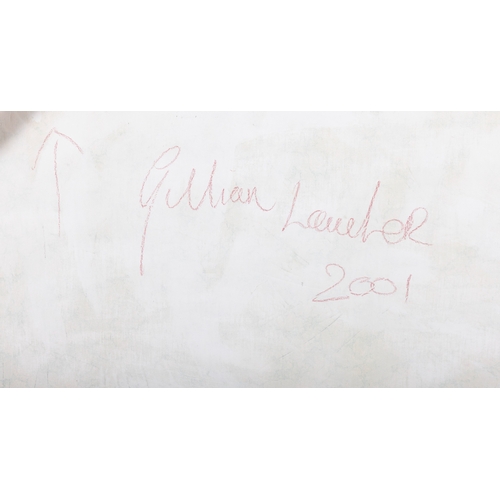 150 - GILLIAN LAWLER (B.1977)  Untitled Mixed media on canvas 121.5 x 106.6cm  Signed and dated 2001 verso