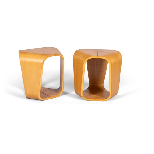 154 - ENRICO CESANA (B.1970)  A pair of oak side tables by Enrico Cesana for Busnelli. Italy, 42 x 42 x 45... 