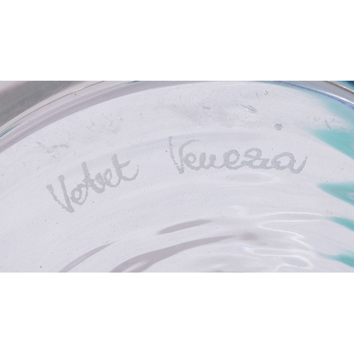 158 - VEART  A glass vase by VeArt. With maker's label. Italy 32cm (h)