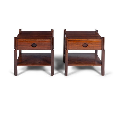 177 - CLAUDIO SALOCCHI (1934-2012)  A pair of rosewood side tables with single drawers, by Claudio Salocch... 