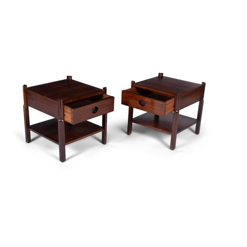 177 - CLAUDIO SALOCCHI (1934-2012)  A pair of rosewood side tables with single drawers, by Claudio Salocch... 