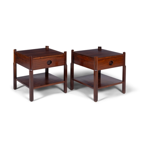 177 - CLAUDIO SALOCCHI (1934-2012)  A pair of rosewood side tables with single drawers, by Claudio Salocch... 