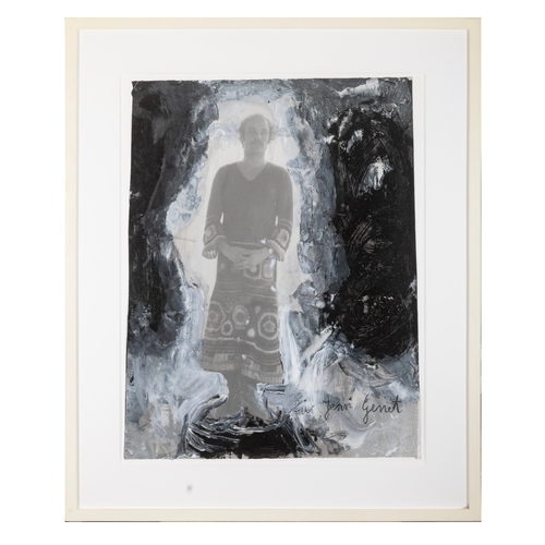 18 - ANSELM KIEFER (B.1945)  Für Jean Genet Gouache on photographic paper, 77.5 x 60.5cm Inscribed  ... 