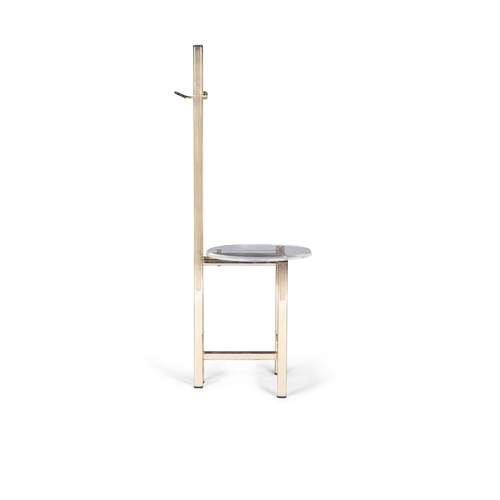 180 - VALET  A valet chair in gilt metal and perspex. Italy, c.1980. 112cm (h)