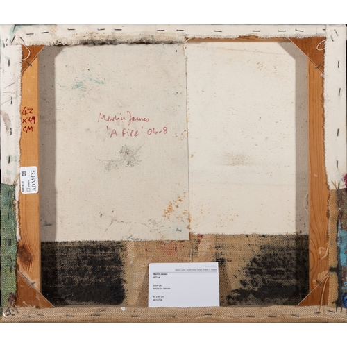 202 - MERLIN JAMES (B.1960)  A Fire Acrylic on canvas, 42 x 49cm Signed, inscribed and dated (20)'04 -'08 ... 