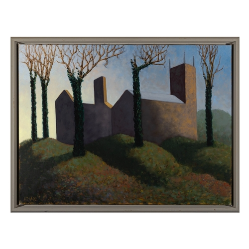 21 - STEPHEN MCKENNA PPRHA (1939-2017)  St Mullins Church  Oil on canvas, 60 x 80cm  Signed; also signed ... 