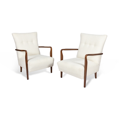 22 - ARMCHAIRS  A pair of Paola Buffa style armchairs. Italy, c.1950. 66 x 74 x 88cm (h); Seat 41cm (h)
