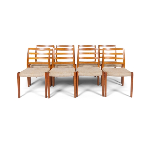 24 - NIELS OTTO MØLLER (1920-1982)  A set of eight teak dining chairs by Niels Otto Møller. Den... 