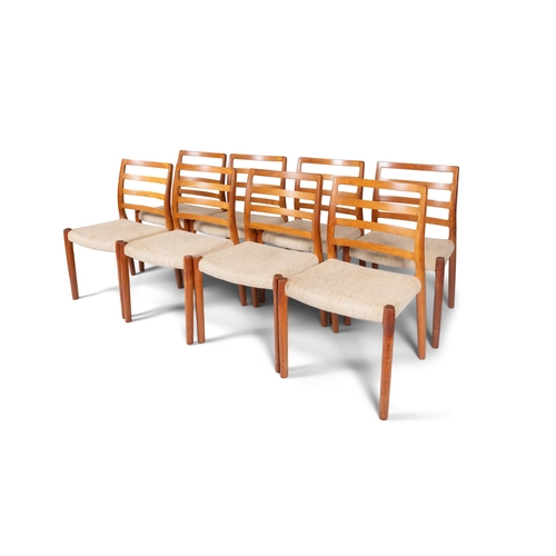 24 - NIELS OTTO MØLLER (1920-1982)  A set of eight teak dining chairs by Niels Otto Møller. Den... 