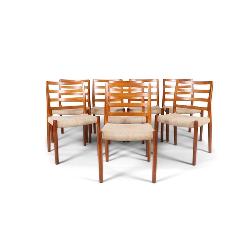 24 - NIELS OTTO MØLLER (1920-1982)  A set of eight teak dining chairs by Niels Otto Møller. Den... 