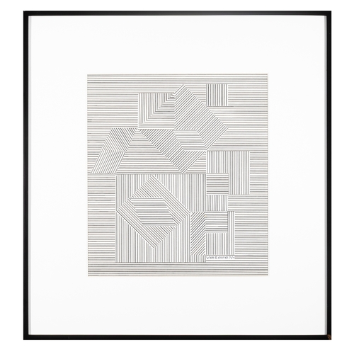 28 - VICTOR VASARELY (1908-1997)  Untitled, 1952 Gouache on paper collage on board, 33.5 x 30cm  Signed  ... 