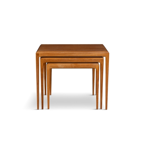 3 - JOHANNES ANDERSEN (1903-1997)  A teak nest of 3 side tables by Johannes Anderson for Silkeborg, 60 x... 