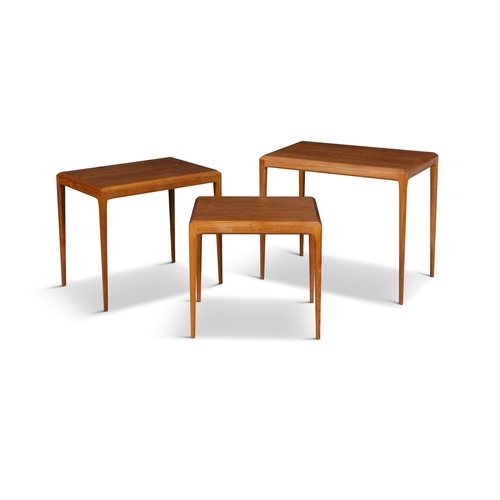 3 - JOHANNES ANDERSEN (1903-1997)  A teak nest of 3 side tables by Johannes Anderson for Silkeborg, 60 x... 