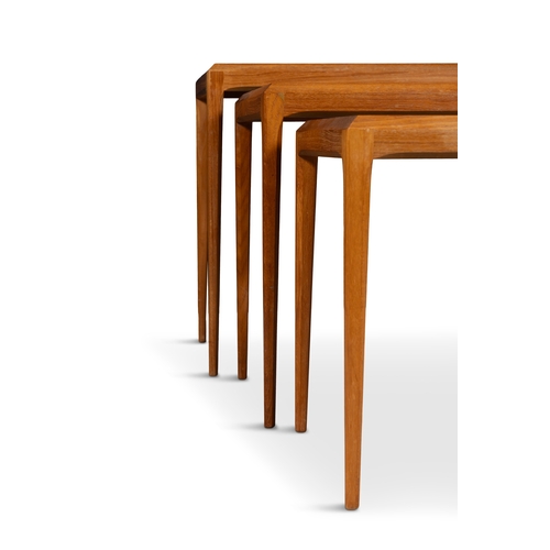 3 - JOHANNES ANDERSEN (1903-1997)  A teak nest of 3 side tables by Johannes Anderson for Silkeborg, 60 x... 