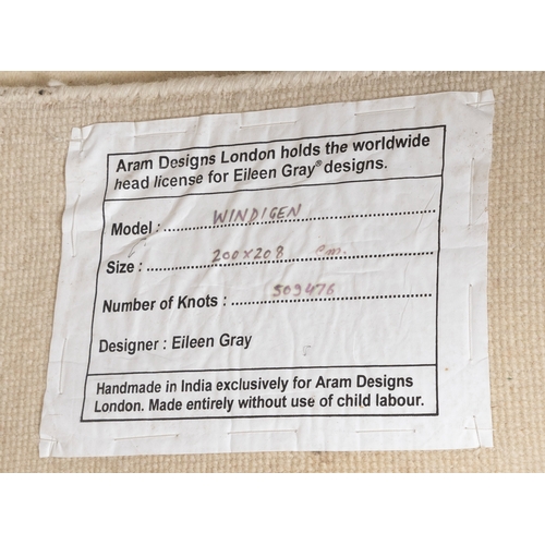 33 - EILEEN GRAY (1878-1976)  A 'Windegen' rug by Eileen Gray, produced by Aram. With maker's label. 200 ... 