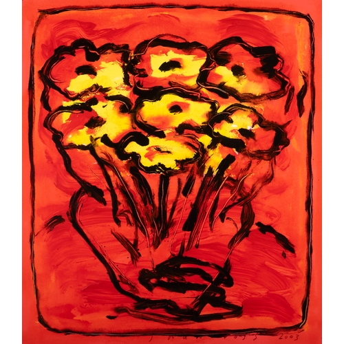 35 - NEIL SHAWCROSS MBE RHA HRUA (B.1940)  Flowers Watercolour, 79 x 72cm Signed and dated 2003