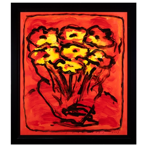 35 - NEIL SHAWCROSS MBE RHA HRUA (B.1940)  Flowers Watercolour, 79 x 72cm Signed and dated 2003