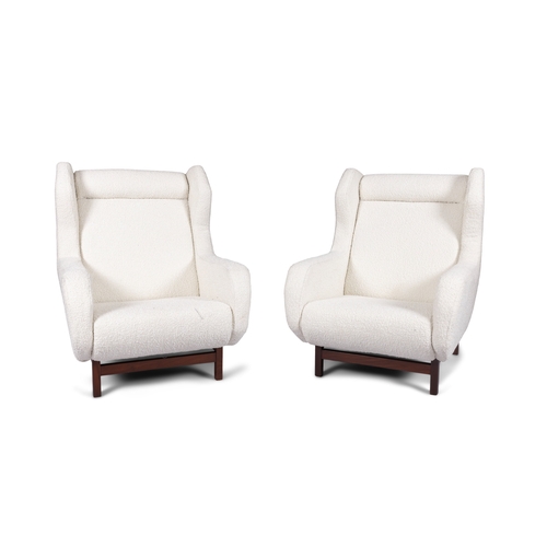 36 - ARMCHAIRS  A pair of armchairs in bouclé upholstery. Italy, c.1960. 78 x 84 x 96cm (h); Seat 36... 