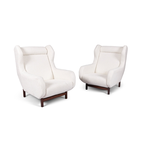36 - ARMCHAIRS  A pair of armchairs in bouclé upholstery. Italy, c.1960. 78 x 84 x 96cm (h); Seat 36... 