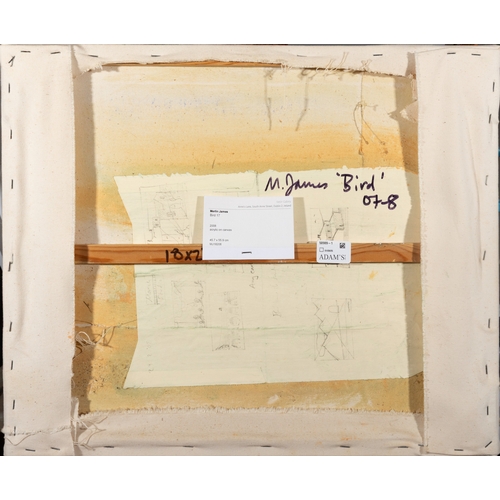 37 - MERLIN JAMES (B.1960)  Bird 17 Acrylic on canvas, 45.7 x 55.9cm Signed, inscribed and dated (20)'07-... 