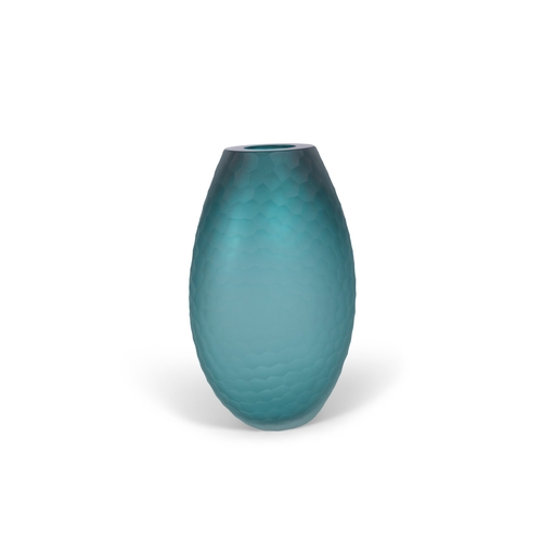 38 - VIVARINI  A green glass vase by Vivarini, Murano, with artist's signature. 33cm (h)