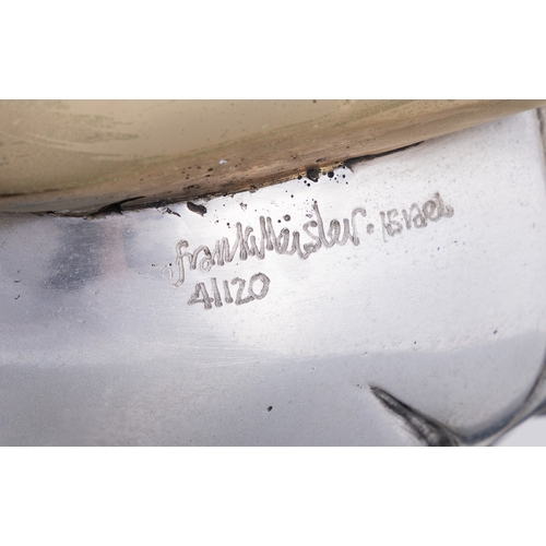 58 - FRANK MEISLER (1929-2018)  Mother and Child Silver and gold plate, on stepped black marble base, 42c... 