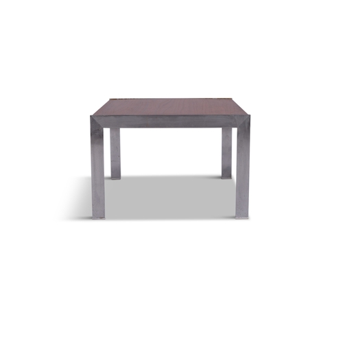 59 - MERROW & ASSOC. Trio nest of tables by Merrow & Associates. Rosewood and chrome. c.1970. 123.5 x 45 ... 