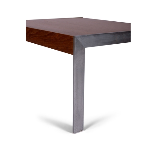 59 - MERROW & ASSOC. Trio nest of tables by Merrow & Associates. Rosewood and chrome. c.1970. 123.5 x 45 ... 