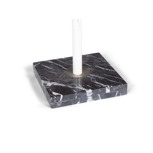 69 - LAMP  Nine-lamp floor light with opaque glass shades, on a marble base. Italy, c.1970. 172 cm (h)