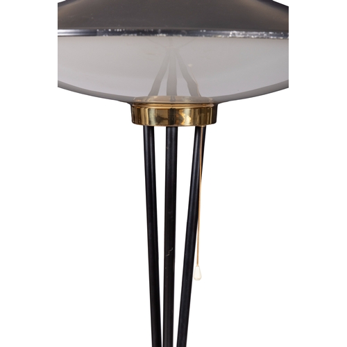 7 - STILNOVO LAMP  A brass and black enamel floor lamp by Stilnovo. Italy, c.1960, 150cm (h)
