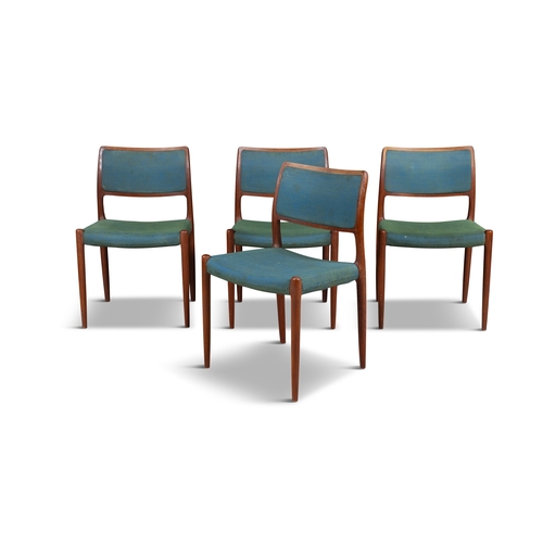 87 - NIELS OTTO MØLLER (1929-1982)  A set of four teak 'Model 80' dining chairs by Niels Otto Mø... 