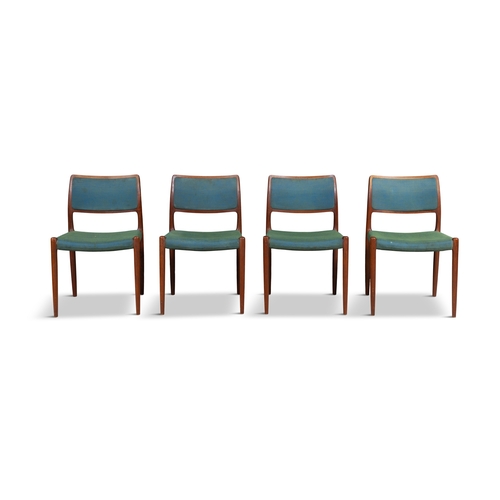 87 - NIELS OTTO MØLLER (1929-1982)  A set of four teak 'Model 80' dining chairs by Niels Otto Mø... 