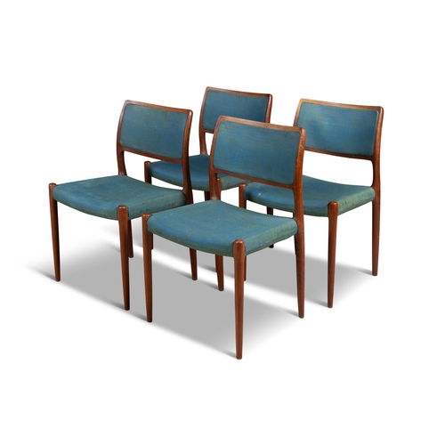 87 - NIELS OTTO MØLLER (1929-1982)  A set of four teak 'Model 80' dining chairs by Niels Otto Mø... 