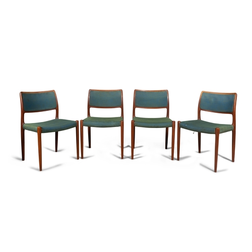 87 - NIELS OTTO MØLLER (1929-1982)  A set of four teak 'Model 80' dining chairs by Niels Otto Mø... 