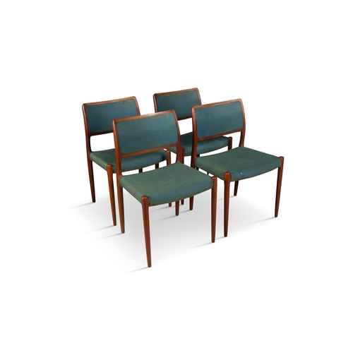 87 - NIELS OTTO MØLLER (1929-1982)  A set of four teak 'Model 80' dining chairs by Niels Otto Mø... 