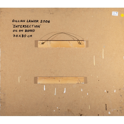 89 - GILLIAN LAWLER (B.1977)  Intersection Oil on board, 70 x 80cm Signed & inscribed