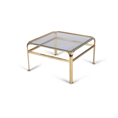90 - LIPPARINI  A gilt metal glass topped coffee table by Lipparini, with maker's stamp. Italy, c.1980. 6... 