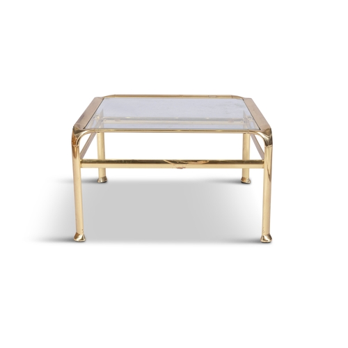 90 - LIPPARINI  A gilt metal glass topped coffee table by Lipparini, with maker's stamp. Italy, c.1980. 6... 