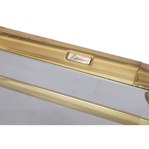 90 - LIPPARINI  A gilt metal glass topped coffee table by Lipparini, with maker's stamp. Italy, c.1980. 6... 