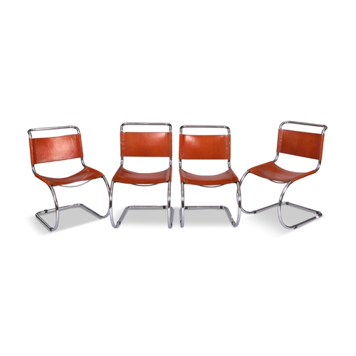 209 - LUDWIG MIES VAN DER ROHE (1886-1969)  A set of four MR10 chairs, by Ludwig Mies Van Der Rohe, chrome... 
