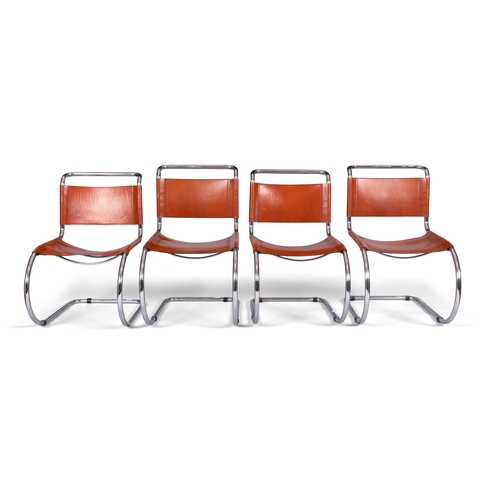 209 - LUDWIG MIES VAN DER ROHE (1886-1969)  A set of four MR10 chairs, by Ludwig Mies Van Der Rohe, chrome... 