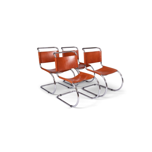 209 - LUDWIG MIES VAN DER ROHE (1886-1969)  A set of four MR10 chairs, by Ludwig Mies Van Der Rohe, chrome... 