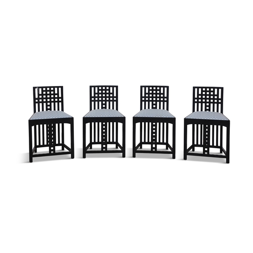 220 - CHARLES RENNIE MACKINTOSH (1868-1928)  A set of four lacquered timber bedroom chairs, by Charles Ren... 