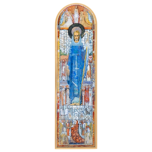 114 - Irish School, c.1925/40 Two Saints - Studies for stained glass windows Two, pencil and watercolour, ... 