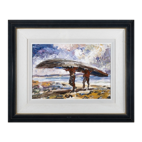 116 - Liam O'Neill (b.1954)  Tá Síad Ag Teacht Oil on canvas, 24 x 34cm (9½ x 13¼'')  Signed