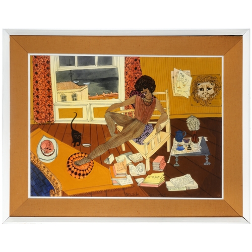 52 - Pauline Bewick (1935-2022)  Negress, Upper Mount Street (1963) Watercolour on paper, 54 x 72cm (21¼ ... 