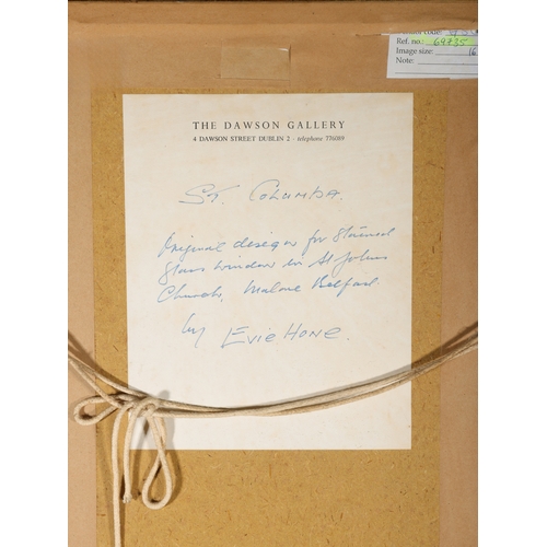 69 - Evie Hone HRHA (1894-1955)  St. Columba, Cartoon for Stained Glass Window, St. John’s Church, Malone... 